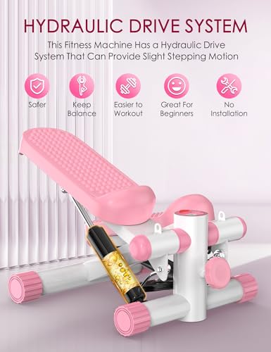 Mini Stepper with Resistance Bands, Adjustable Height Fitness Stepper Machine C74093