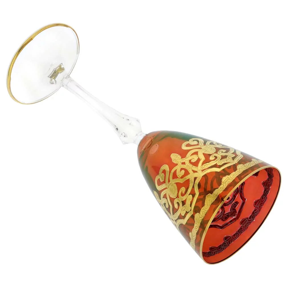 Set of Two Murano Glass Wine Glasses A72212