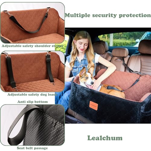 Large Dog Car Seat with Memory Foam Cushion and Storage Pockets (Black) P306483