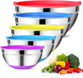 Set of 5 Stainless Steel Mixing Bowls with Airtight Lids Y5038