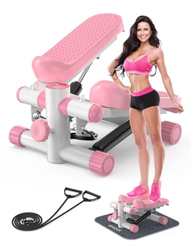 Mini Stepper with Resistance Bands, Adjustable Height Fitness Stepper Machine C74093