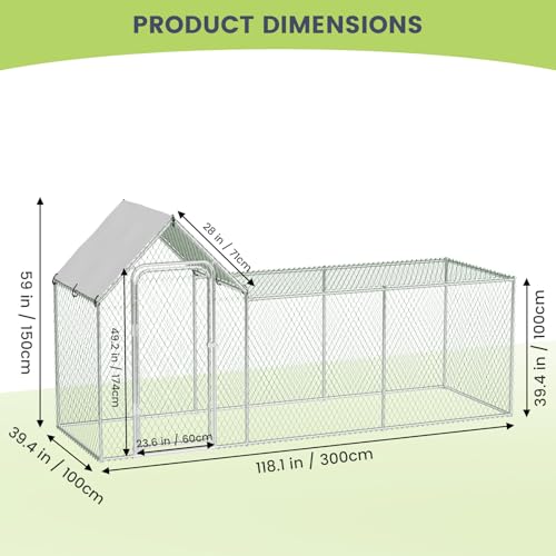 Large Metal Chicken Coop with Waterproof Cover O4098