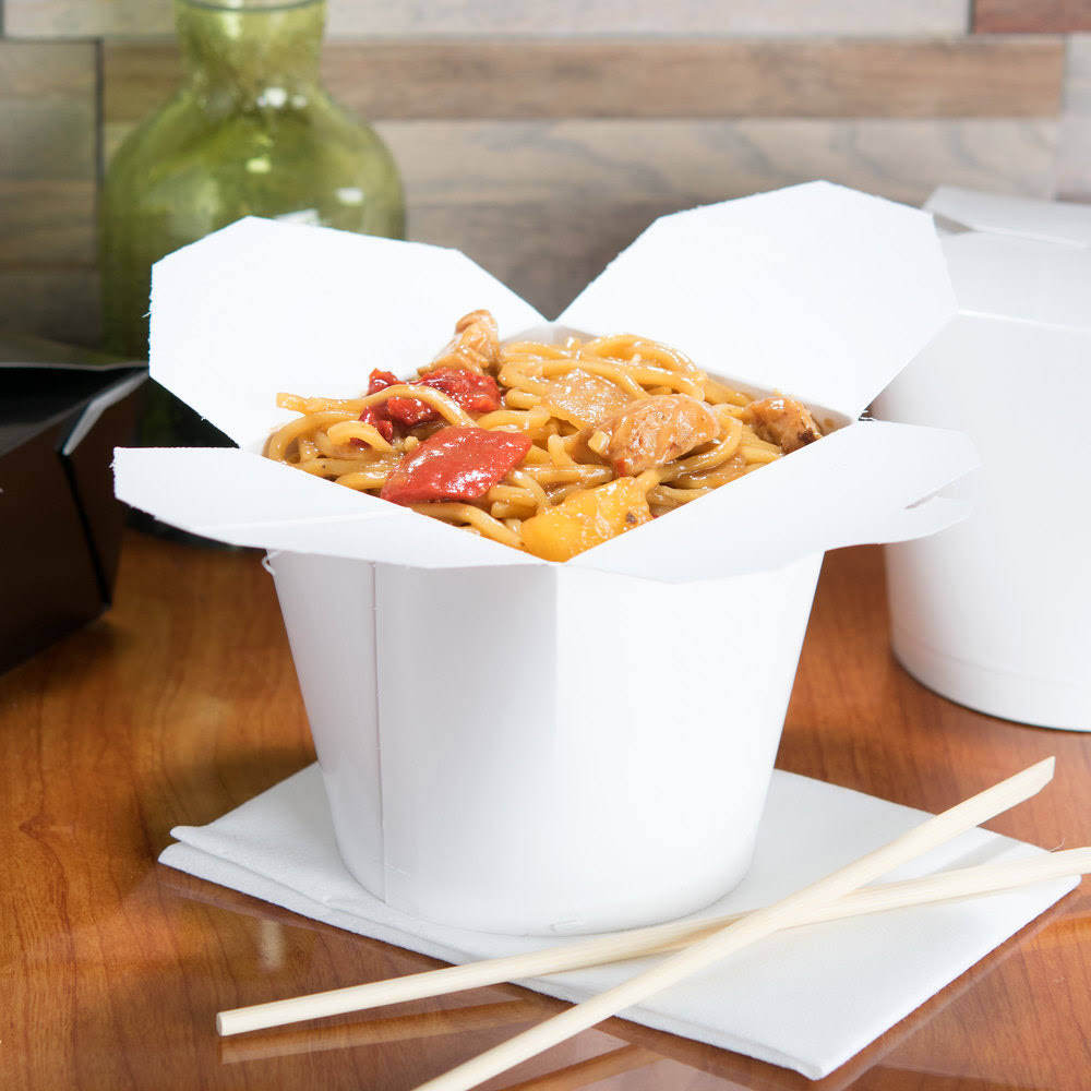 White 26 oz Microwavable Paper Take-Out Container 500/Case M666905
