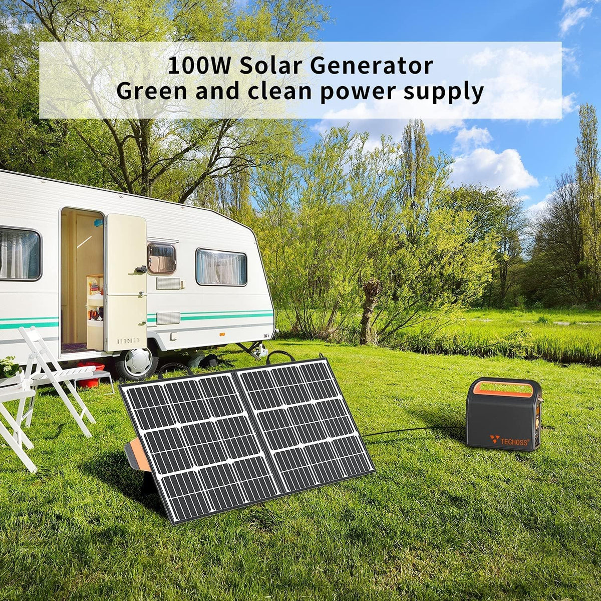 100W Portable Foldable Solar Panel with USB QC 3.0 & Type C Z93071