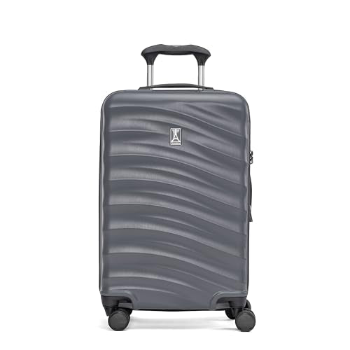 Black 21-Inch Hardside Carry On Luggage with 8 Spinner Wheels V288