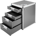 Grey 5 Layers Desktop Drawer Organizer with Lock E24926