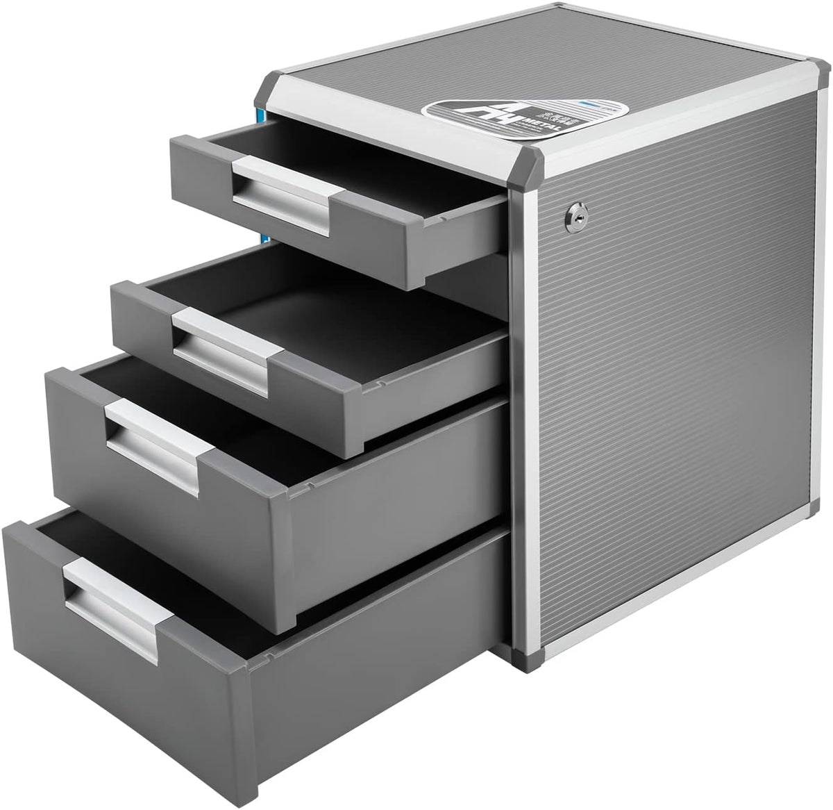 Grey 5 Layers Desktop Drawer Organizer with Lock E24926