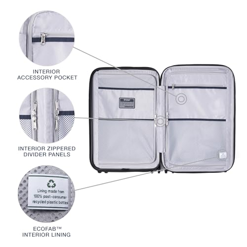 Black 21-Inch Hardside Carry On Luggage with 8 Spinner Wheels V288