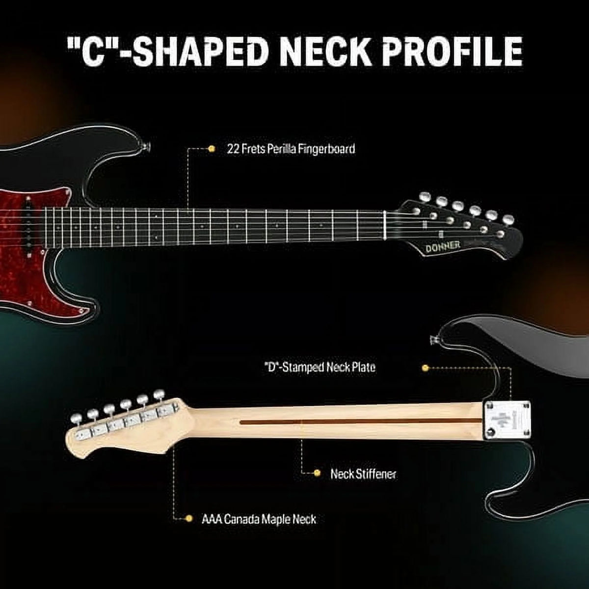 39 Inch Solid Body Electric Guitar with Single Coil Split System M444