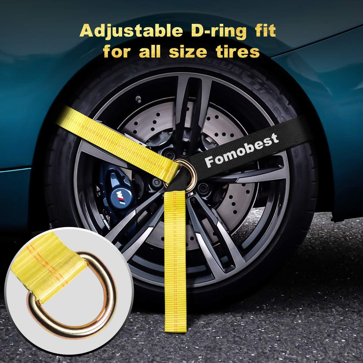 2" x 120'' Heavy Duty Vehicle Tie Down Straps with Flat Hooks T2977