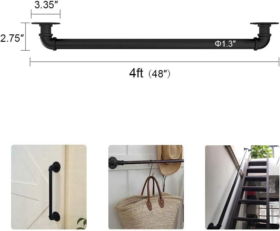 4ft Wrought Iron Staircase Handrail Kit W7871