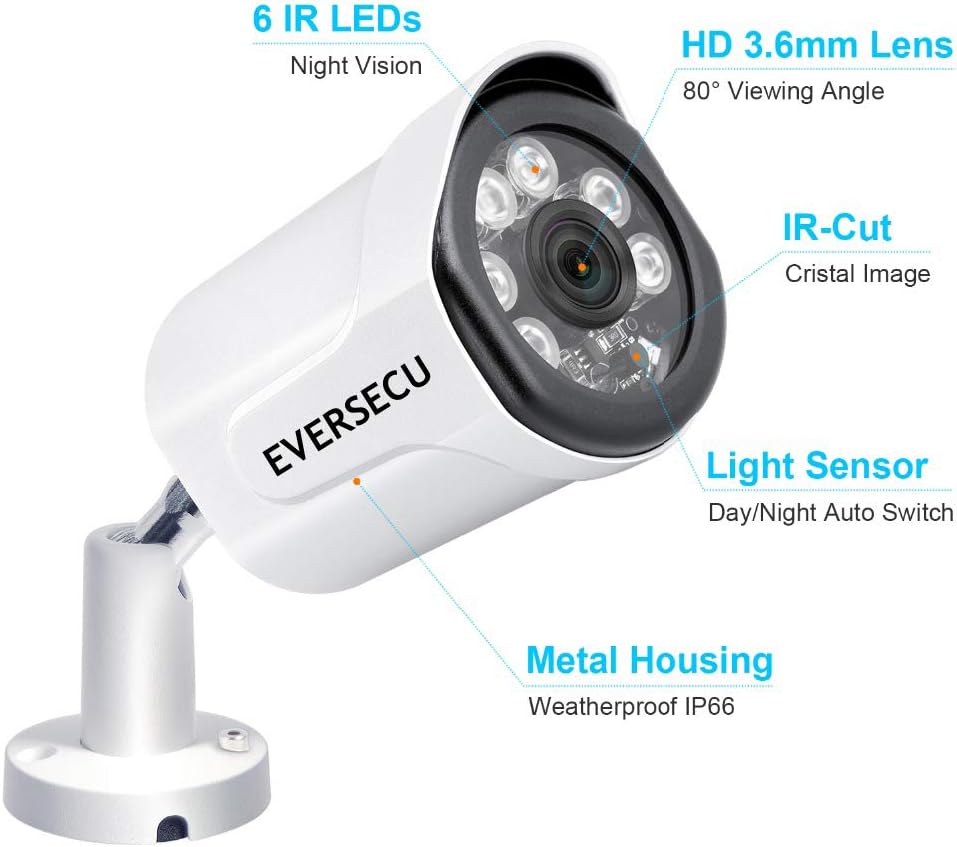 3MP HD POE NVR Security Camera System with 4 Weatherproof Bullet IP Cameras M9591