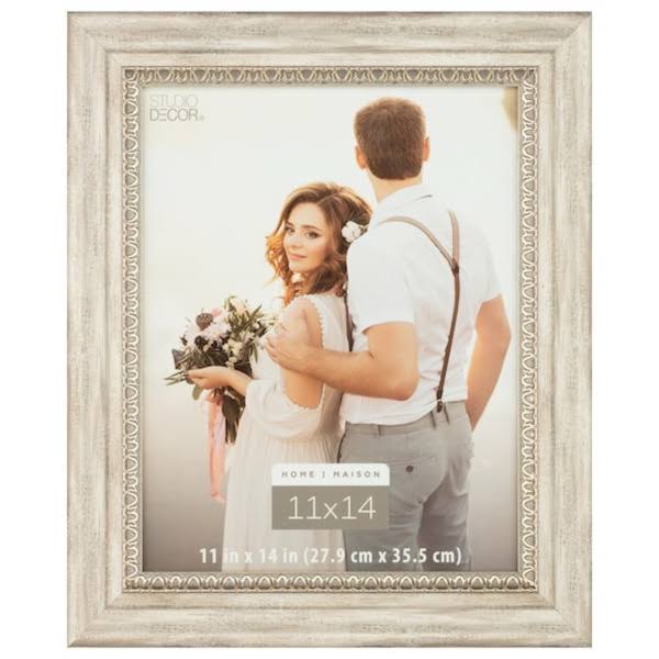 Brown Whitewashed Gold Frame I4125