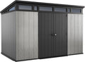 Grey & Black Resin Outdoor Storage Shed H7566