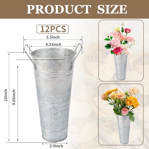 Silver Metal Flower Vase Set of 8 S777202