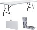 White 8ft Portable Folding Plastic Table Y628