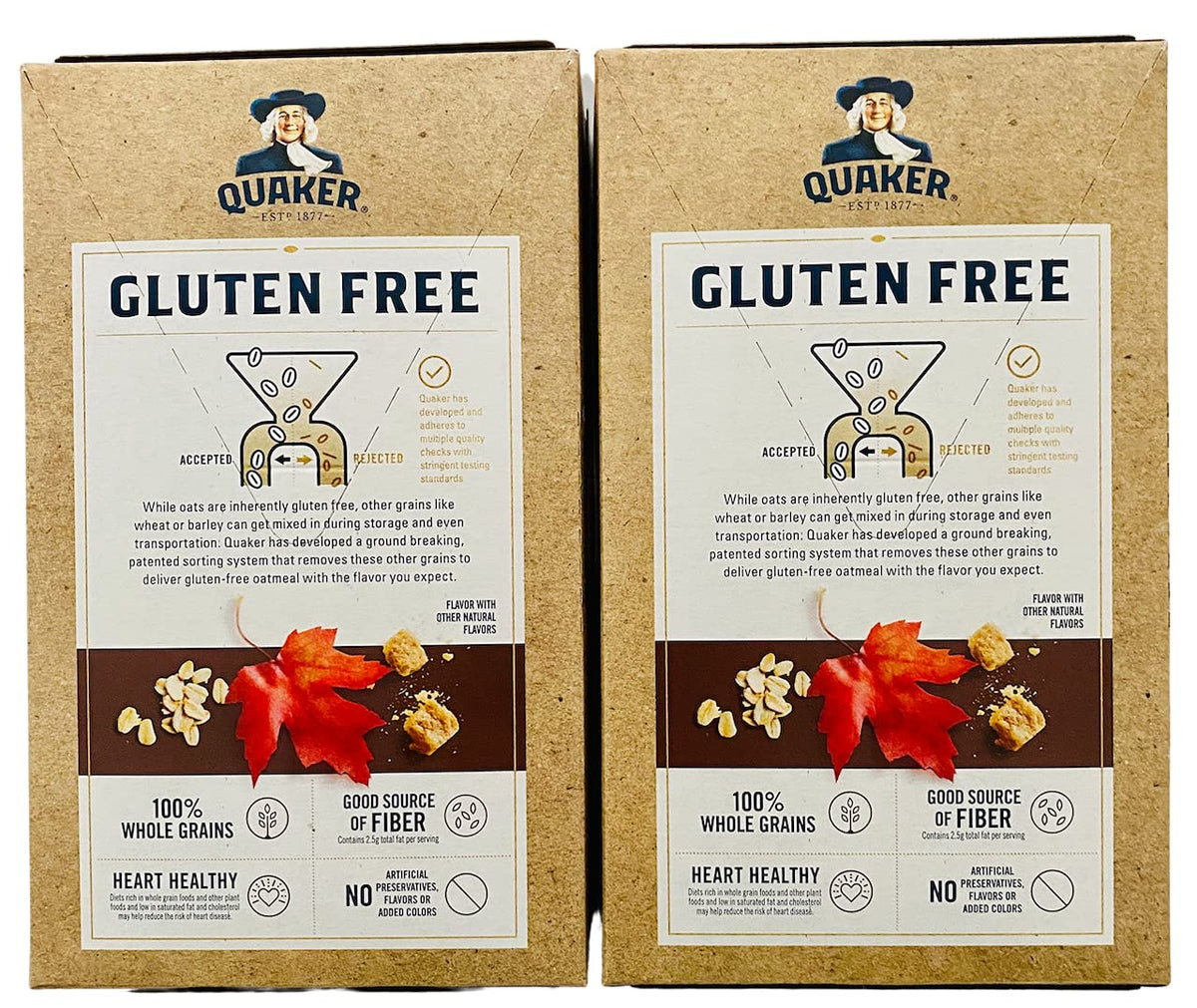 Gluten Free Instant Oatmeal, Maple and Brown Sugar, Two 12.1 oz Boxes, 16 packets Q39282