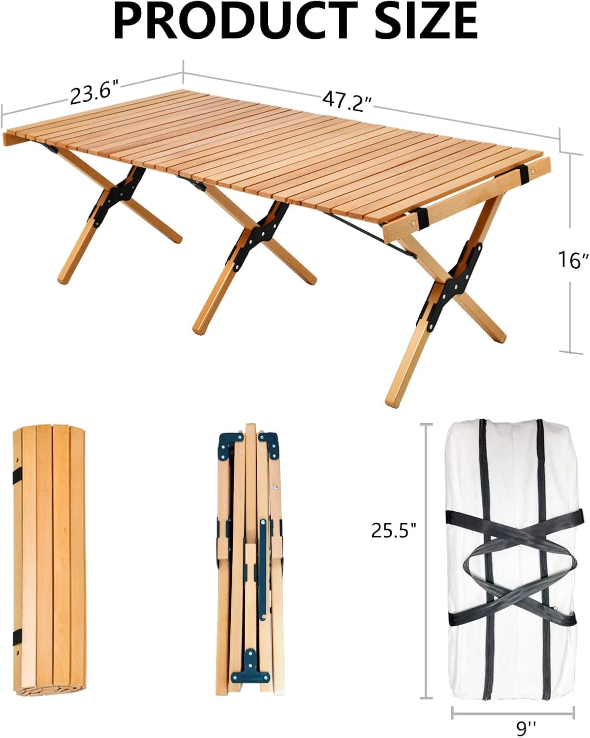 Low Folding Picnic Table with Carry Bag J867584