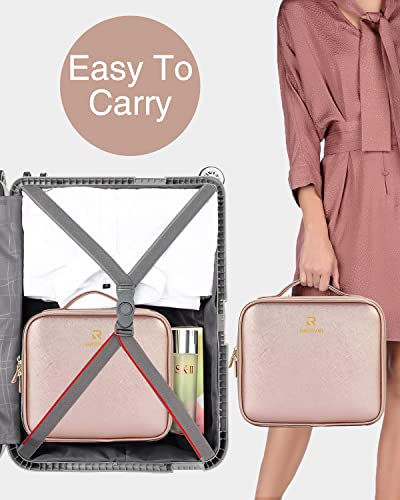13.8 inches Large Black Cosmetic Case with Adjustable Dividers and Shoulder Strap I4805