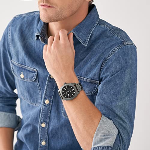 Machine Men's Watch with Stainless Steel or Leather Band, Chronograph or Analog Watch Display W62132