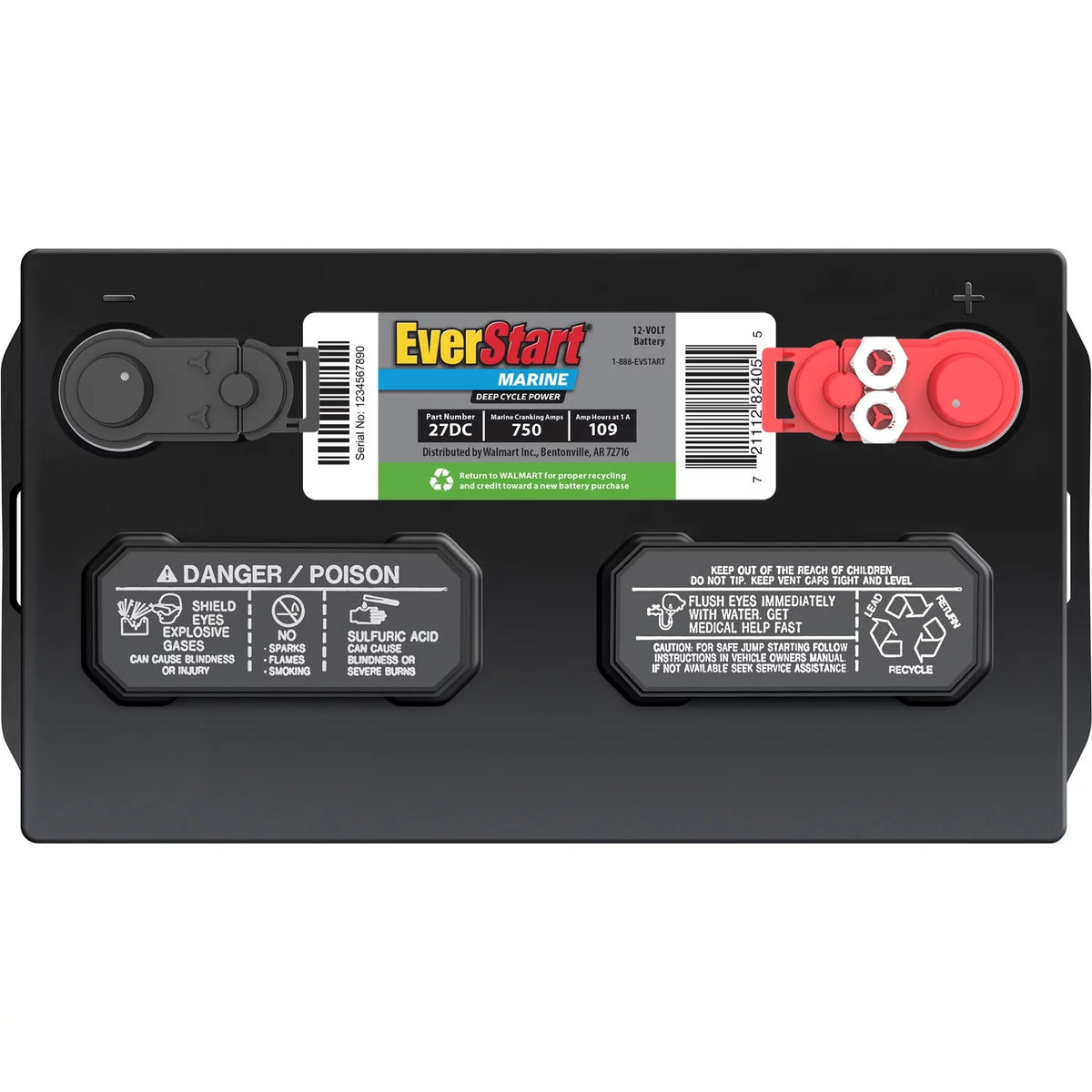 Lead Acid Marine & RV Deep Cycle Battery, Group Size 27DC 12 Volt, 740 MCA X769