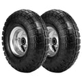 (2 Pack) 4.10/3.50-4 Tire and Wheel - 10 Inch Heavy Duty Pneumatic Tire with 5/8" Bearings and 2.2" Offset Hub A8491
