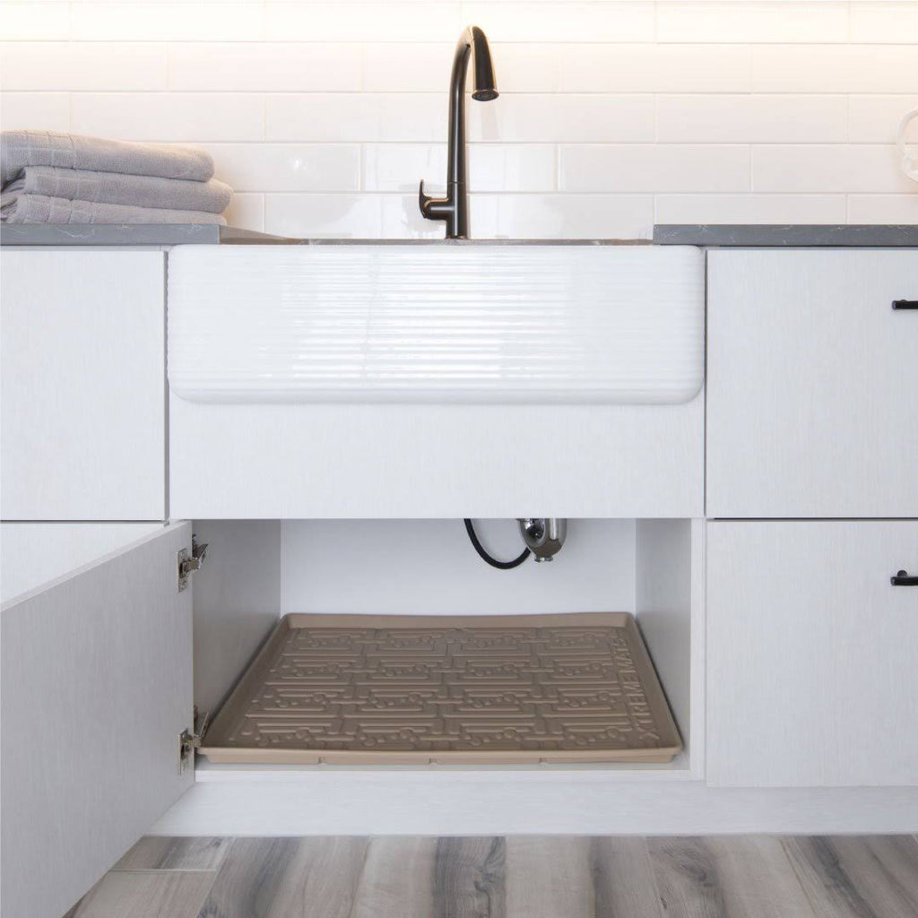 Under Sink Kitchen Cabinet Mat 37 x 22 inch Beige Q506495
