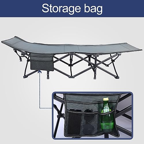 Folding Camping Cot with Table Black M7383