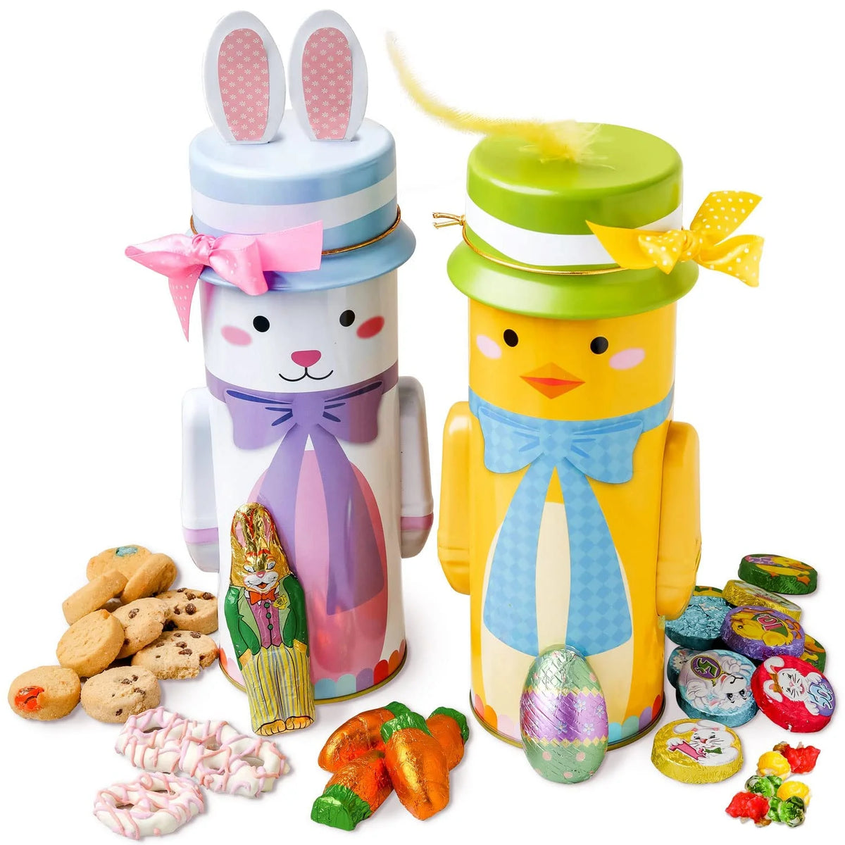 2 Count Easter Candy Bunny and Chick Tins B6470