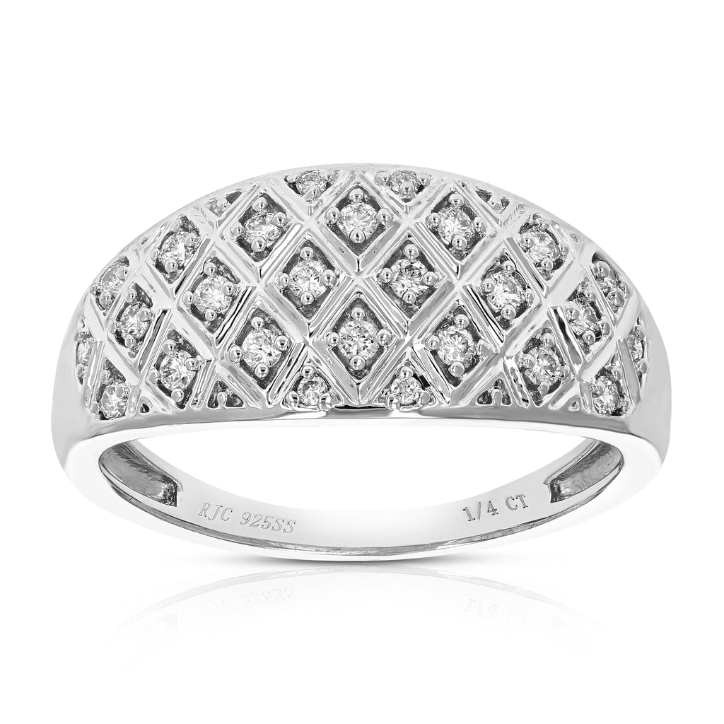 1/4 CTTW Lab Grown Diamond Engagement Ring in Sterling Silver Prong Size 7 G123080
