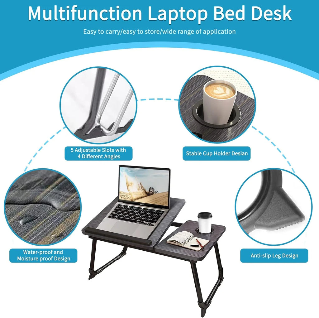 Black Laptop Desk with Cup Holder F342