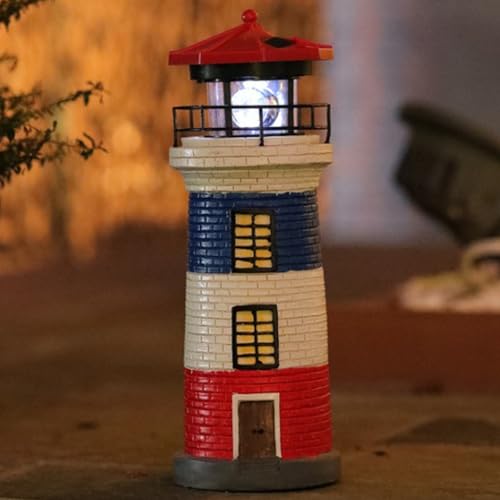 11" Rotating LED Solar Lighthouse M503