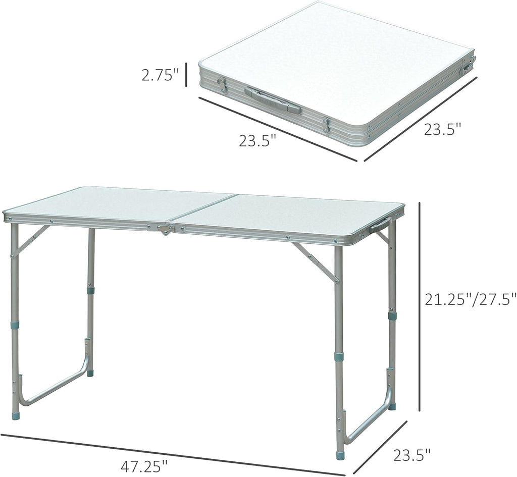 47 Aluminum Lightweight Portable Camping Table with Carry Handle T5662