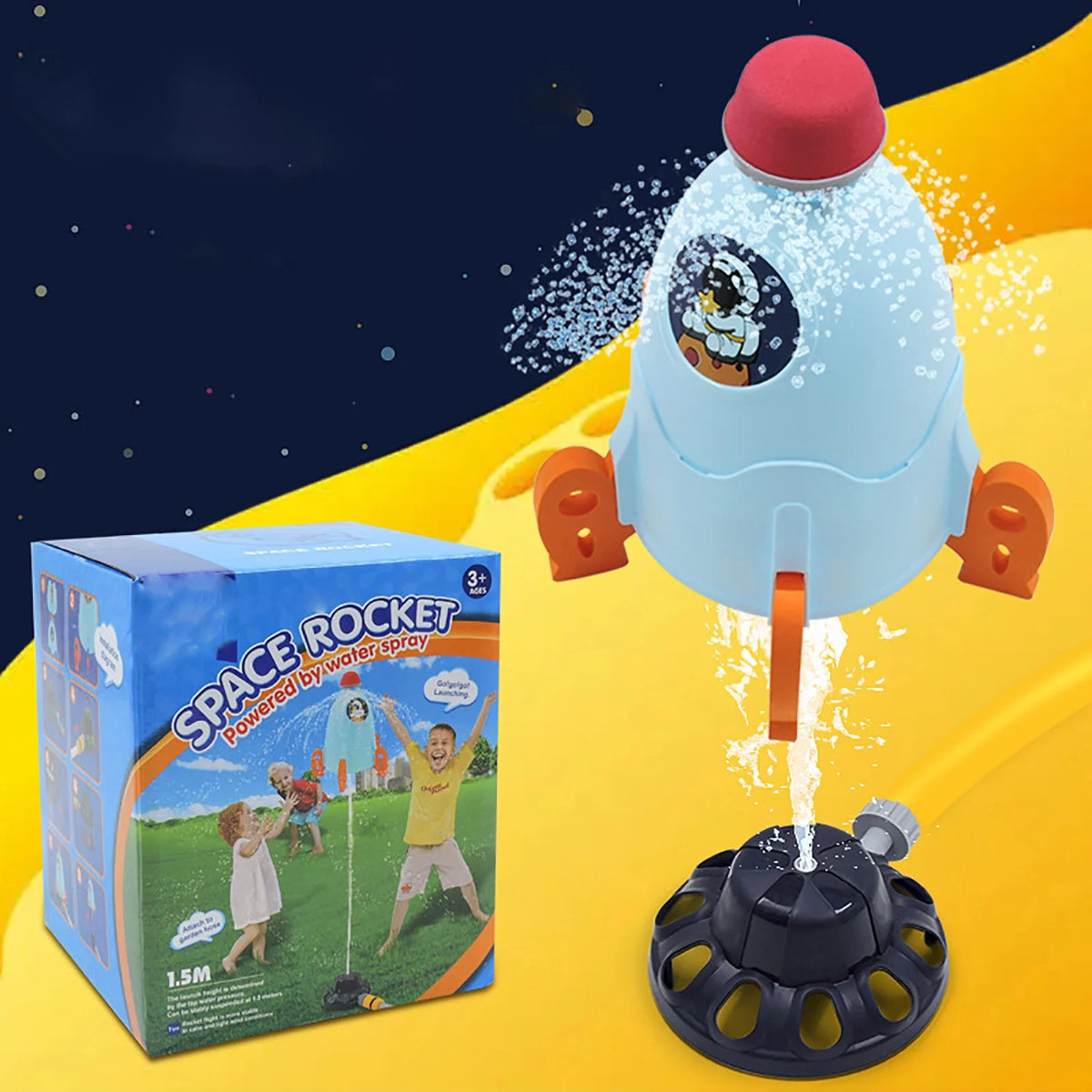 Musical Piano Carpet Space Rocket Sprinkler Water Spray Toy P271915