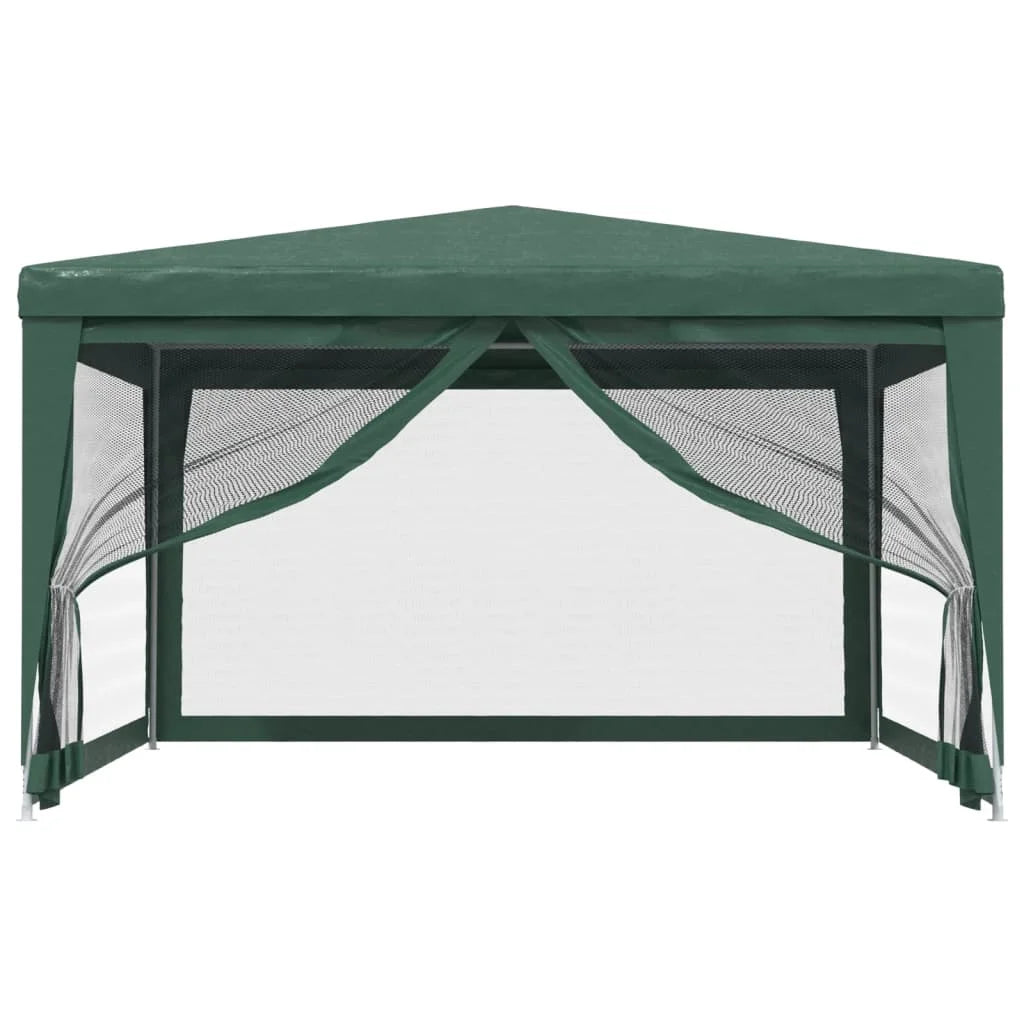 Party Tent with 4 Mesh Sidewalls Green 13.1'x13.1' HDPE B233
