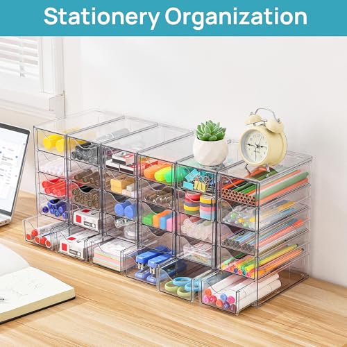Acrylic 16 Drawers 4 Set Clear Storage Organizer S427