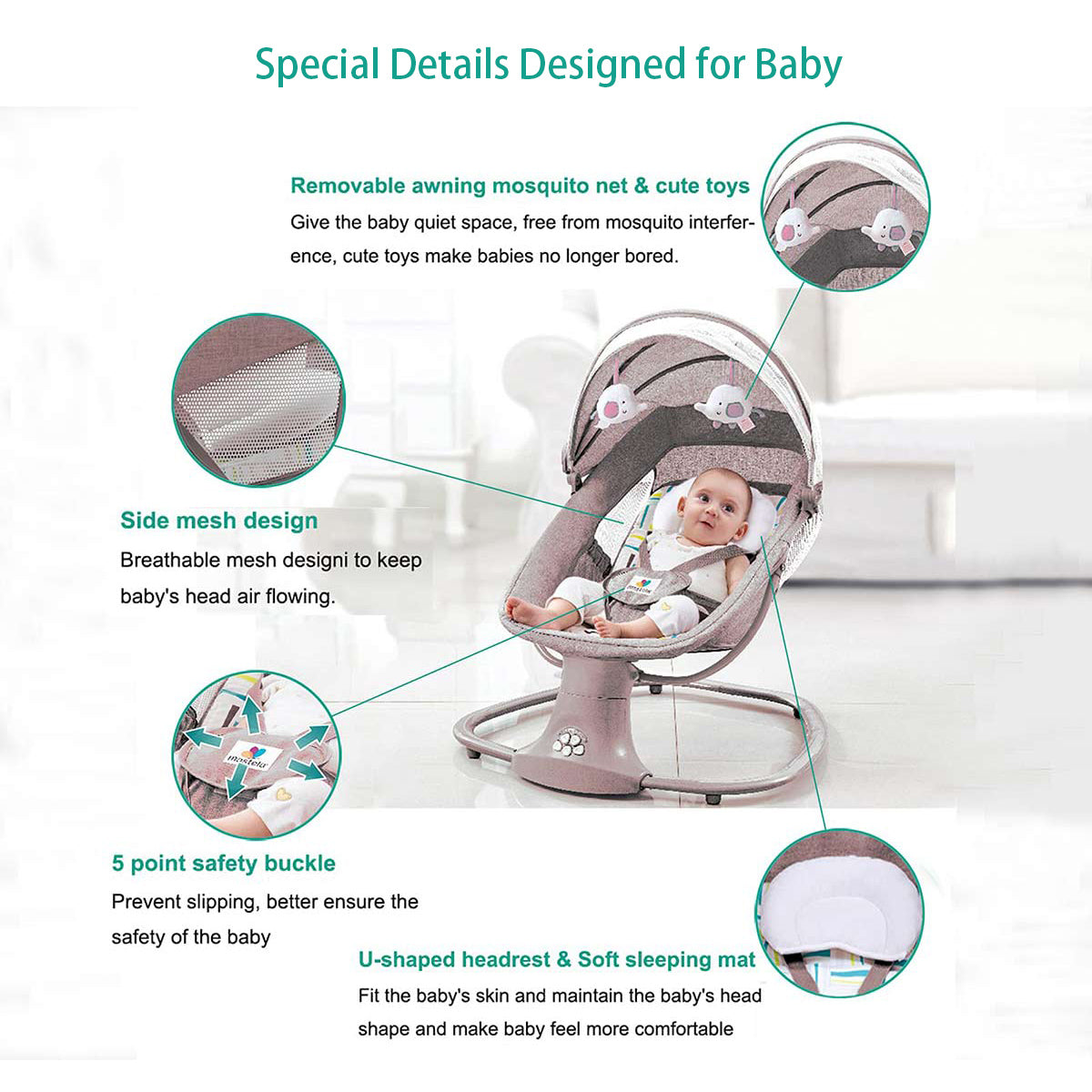 Electric Portable 2 in 1 Baby Swing Bouncer Seat L618