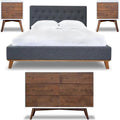 Queen Platform Bed 2 Nightstands 6-Drawer Dresser 4 Piece Set C1254