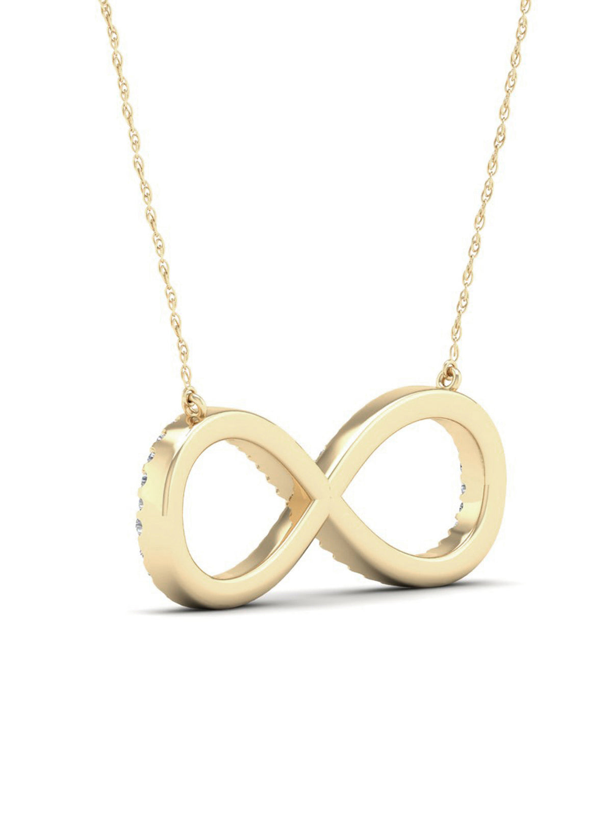10K Yellow Gold Diamond Infinity Loop Necklace X832859
