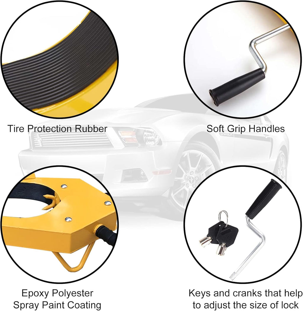 Wheel Lock Clamp Adjustable Tire Boot Lock Car Anti-Theft Lock Tire Claw Heavy Duty U933