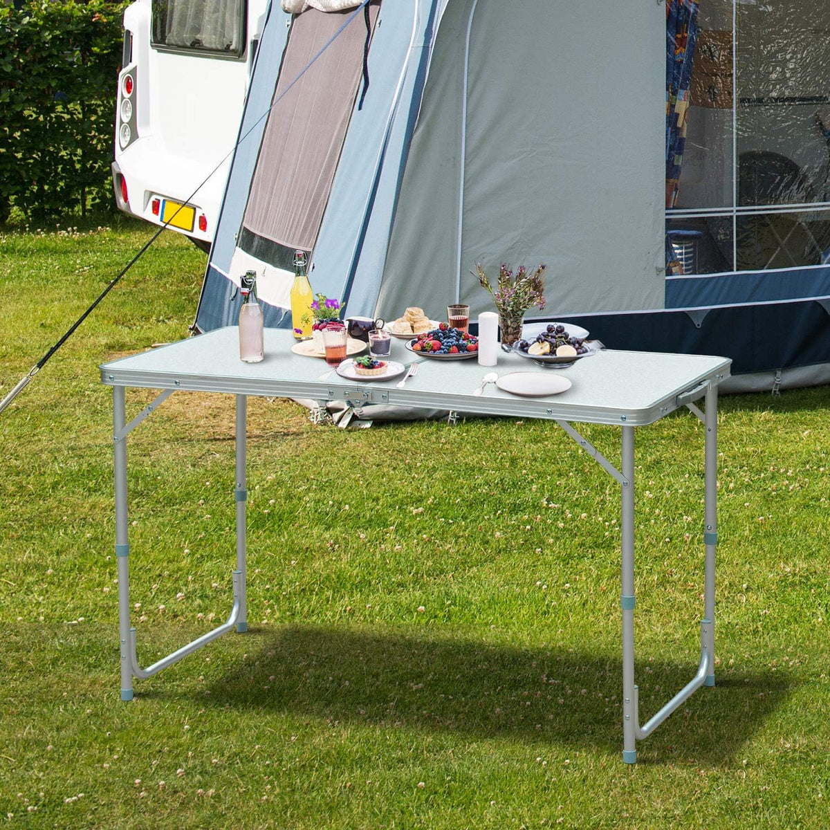47 Aluminum Lightweight Portable Camping Table with Carry Handle T5662