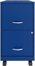 Blue 2 Drawer Metal Mobile File Cabinet with Lock H82575