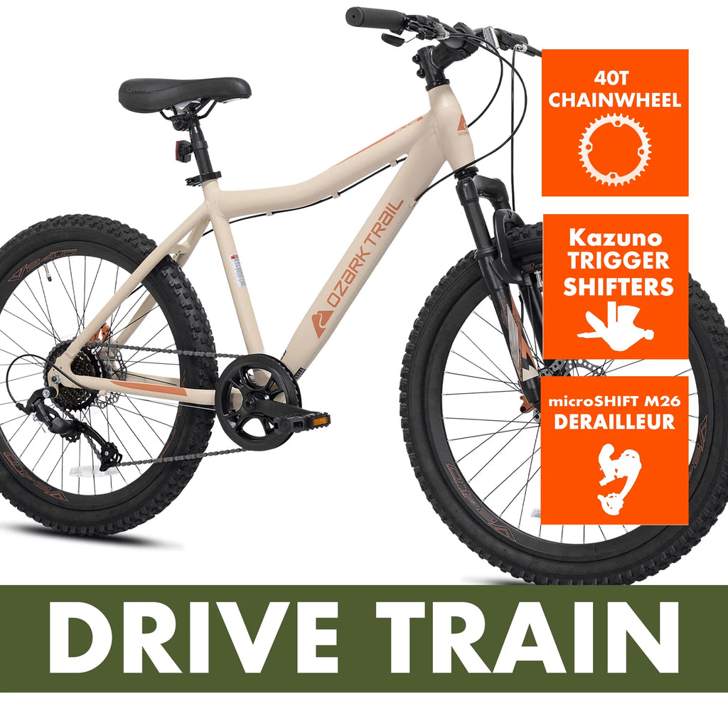24 Glide Mountain Bike, 8 Speed, Black K175794
