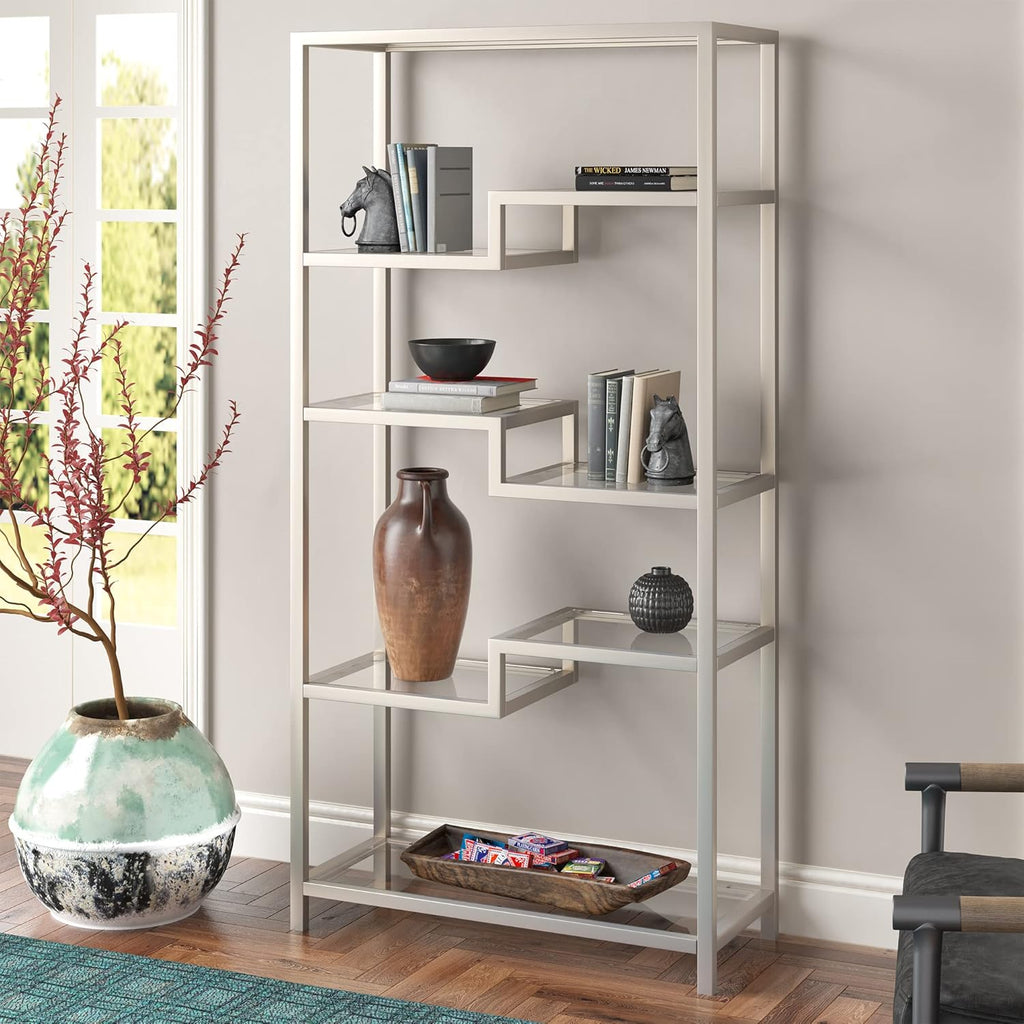 Blackened Bronze Metal Bookcase D937