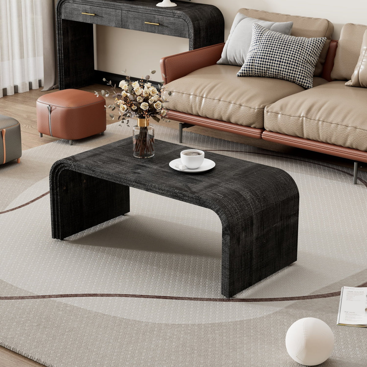 Antique Black Coffee Table Q173123