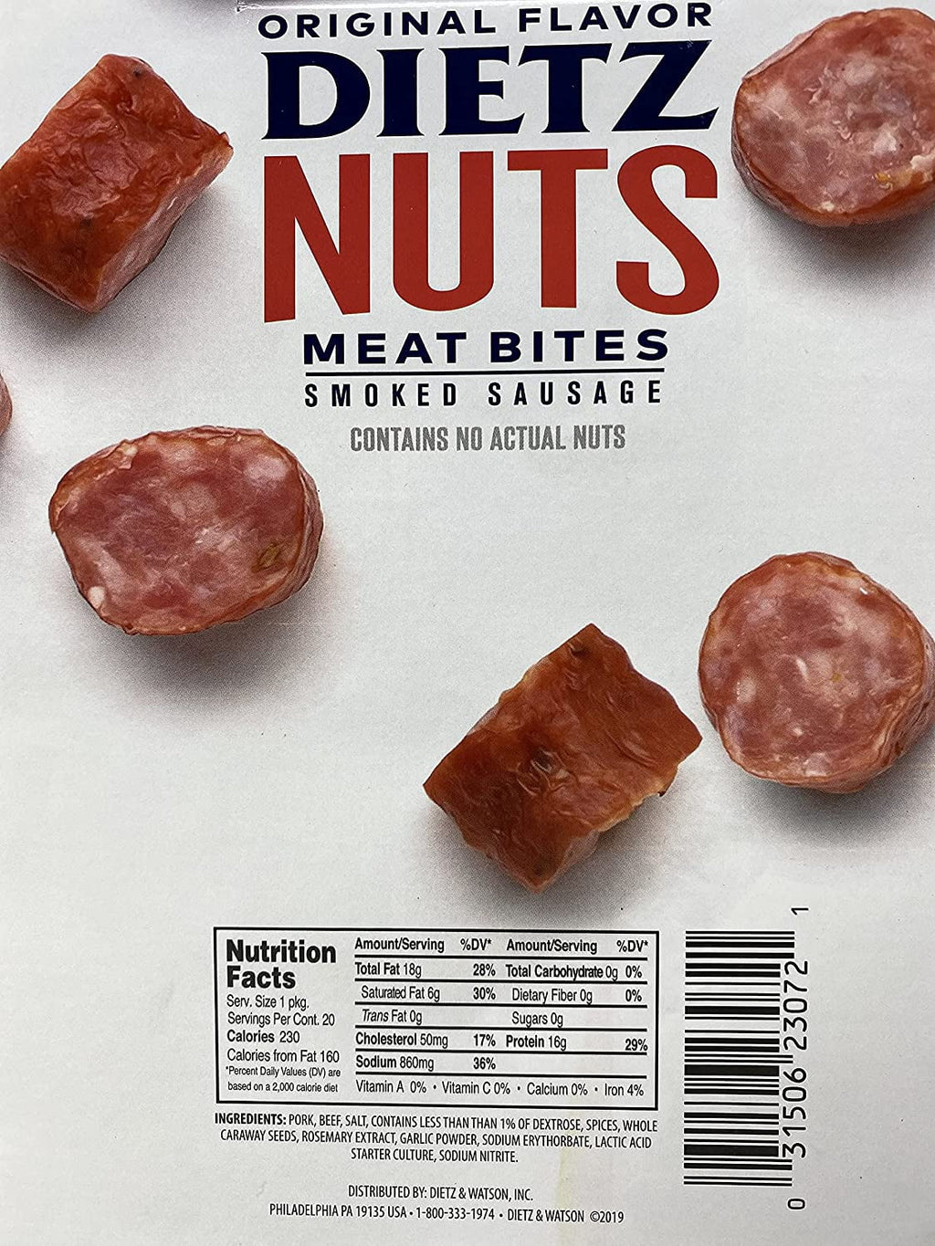 Beef Jerky Pork Jerky Meat Bites Smoked Sausage 5 Pk - 2 oz H77260