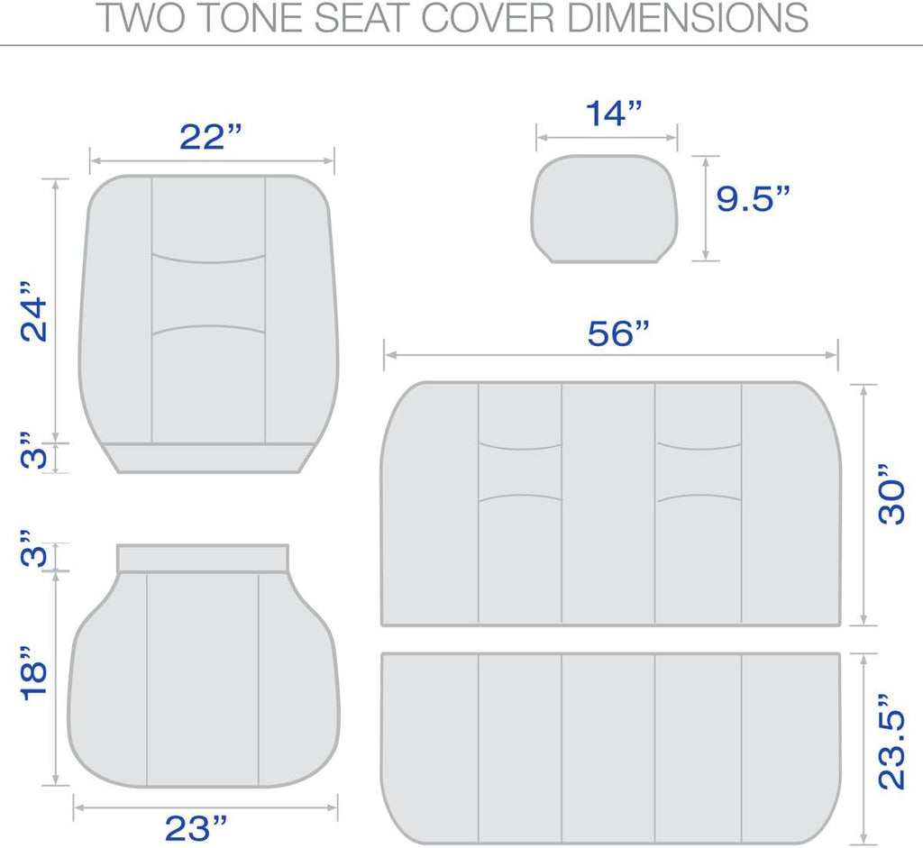 Black/Red Stripe Seat Covers Full Set Pack of 2 E678