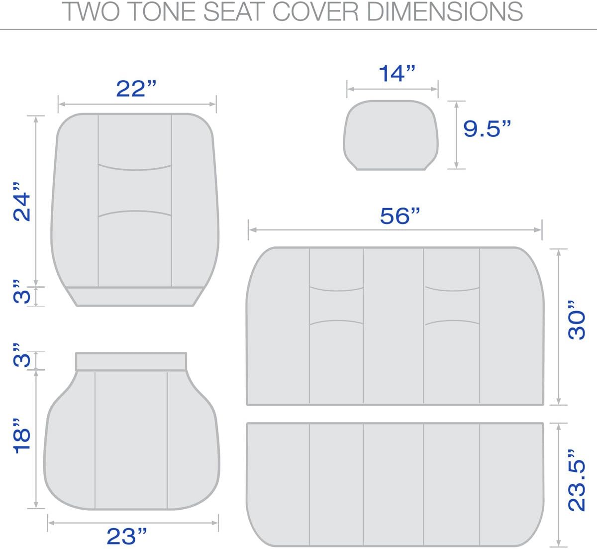 Black/Red Stripe Seat Covers Full Set Pack of 2 E678