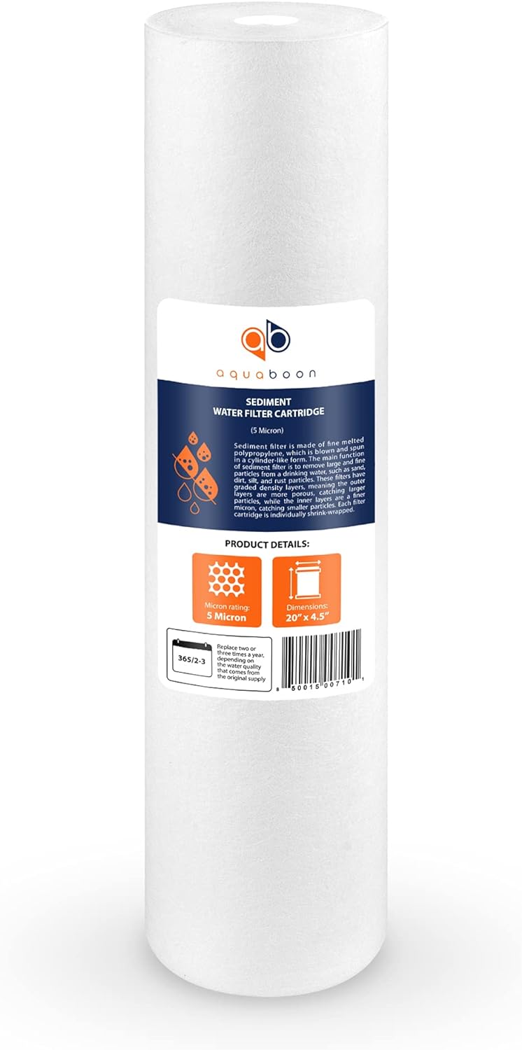 20” x 4.5” 3-Stage Whole House Water Filter System with Bracket, Sediment And Carbon 5 Micron U9609