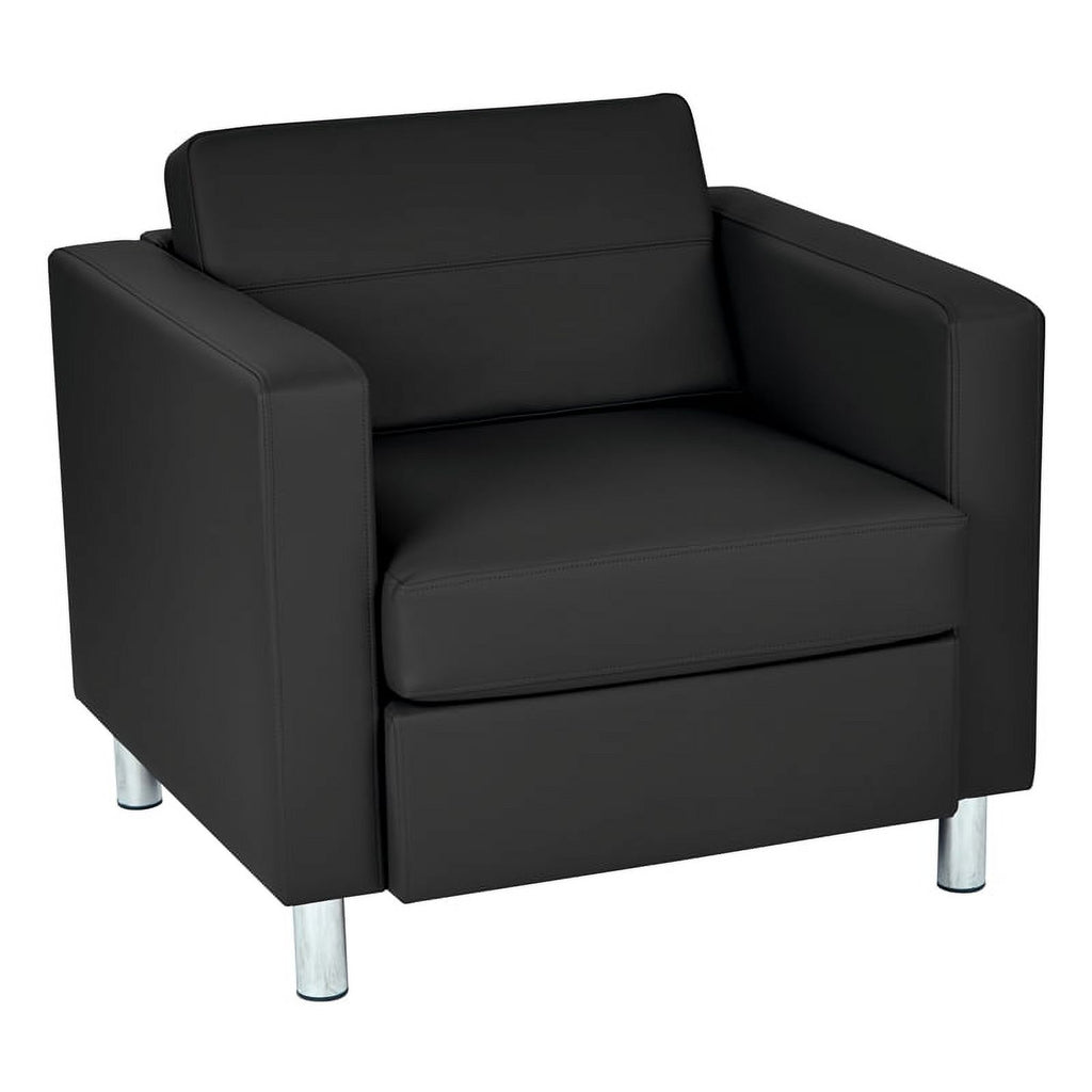 Black Faux Leather Armchair I45996